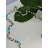 Beautiful 925 Sterling Silver Turquoise Necklace Length 24 inch