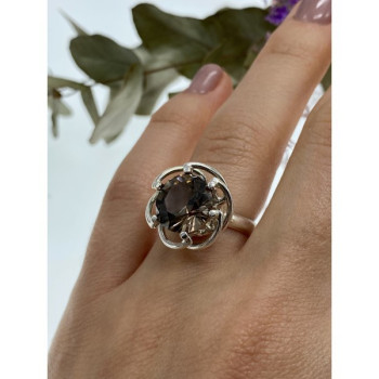 925 Sterling Silver Brown Tourmaline Ring Size 6.5