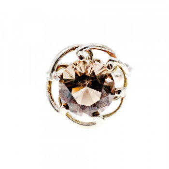 925 Sterling Silver Brown Tourmaline Ring Size 6.5