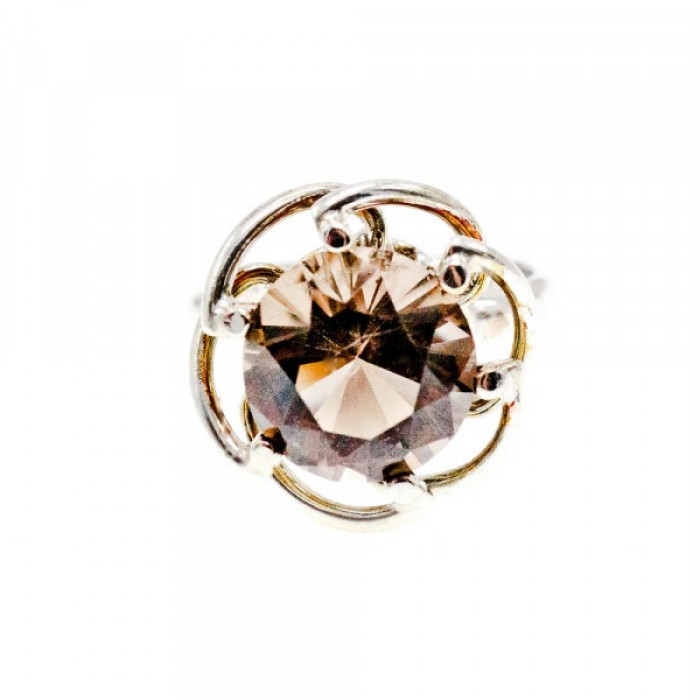 925 Sterling Silver Brown Tourmaline Ring Size 6.5