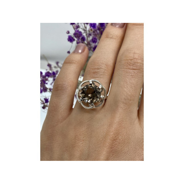 925 Sterling Silver Brown Tourmaline Ring Size 6.5