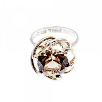 925 Sterling Silver Brown Tourmaline Ring Size 6.5