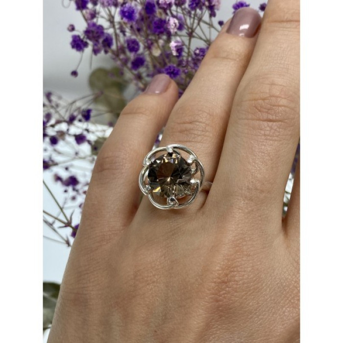 925 Sterling Silver Brown Tourmaline Ring Size 6.5