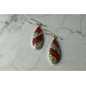 Vintage 925 Sterling Silver Red Jasper Earrings