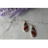 Vintage 925 Sterling Silver Red Jasper Earrings