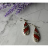 Vintage 925 Sterling Silver Red Jasper Earrings