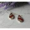 Vintage 925 Sterling Silver Red Jasper Earrings