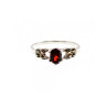 925 Sterling Silver Garnet & Marcasites Ring Size 7