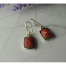 Vintage 925 Sterling Silver Red Jasper Earrings