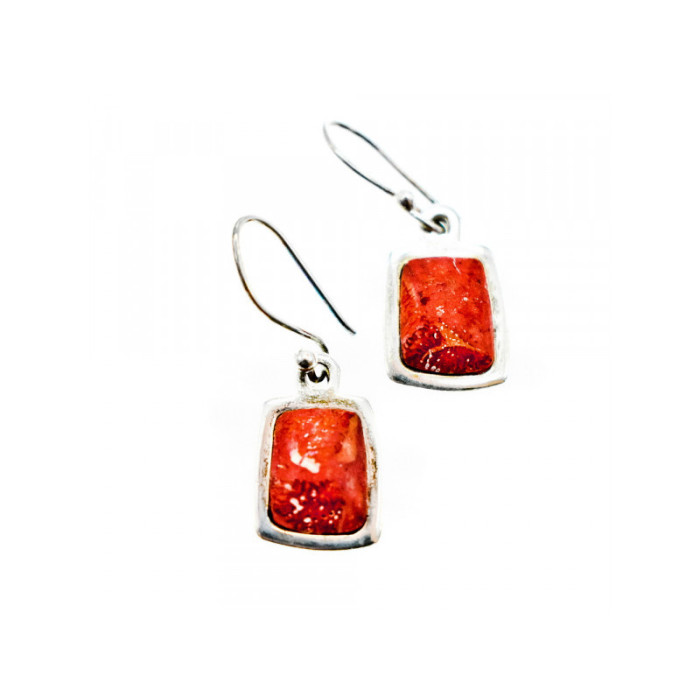Vintage 925 Sterling Silver Red Jasper Earrings