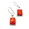 Vintage 925 Sterling Silver Red Jasper Earrings