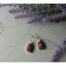 Vintage 925 Sterling Silver Red Jasper Earrings