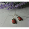Vintage 925 Sterling Silver Red Jasper Earrings
