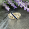 925 Sterling Silver Sapphires Ring Size 8.5