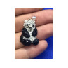 925 Sterling Silver Black & White CZ Panda Pendant