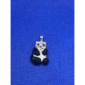 925 Sterling Silver Black & White CZ Panda Pendant