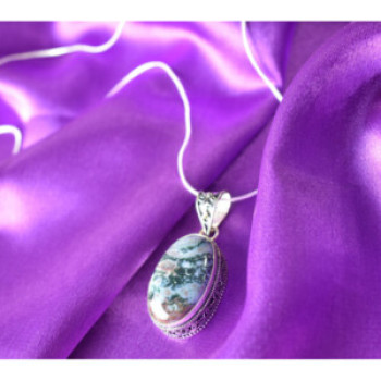 925 Sterling Silver Jasper Chain With Pendant