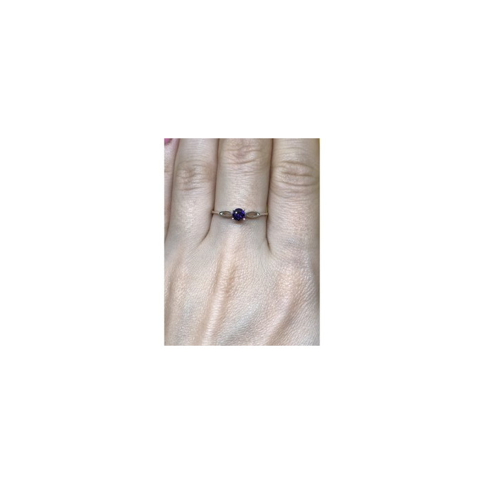 925 Sterling Silver Purple CZ Ring Size 8.5