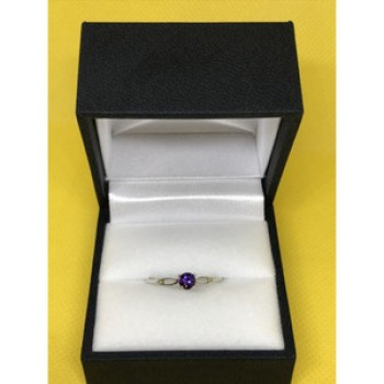 925 Sterling Silver Purple CZ Ring Size 8.5