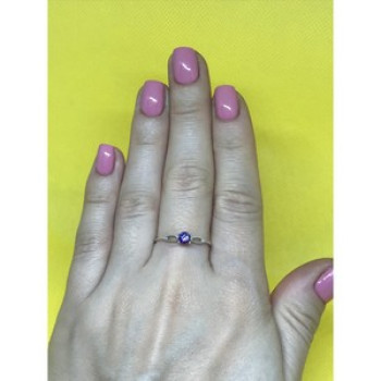 925 Sterling Silver Purple CZ Ring Size 8.5
