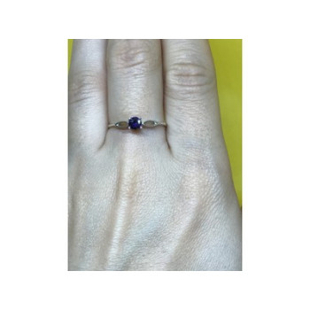 925 Sterling Silver Purple CZ Ring Size 8.5