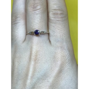 925 Sterling Silver Purple CZ Ring Size 8.5
