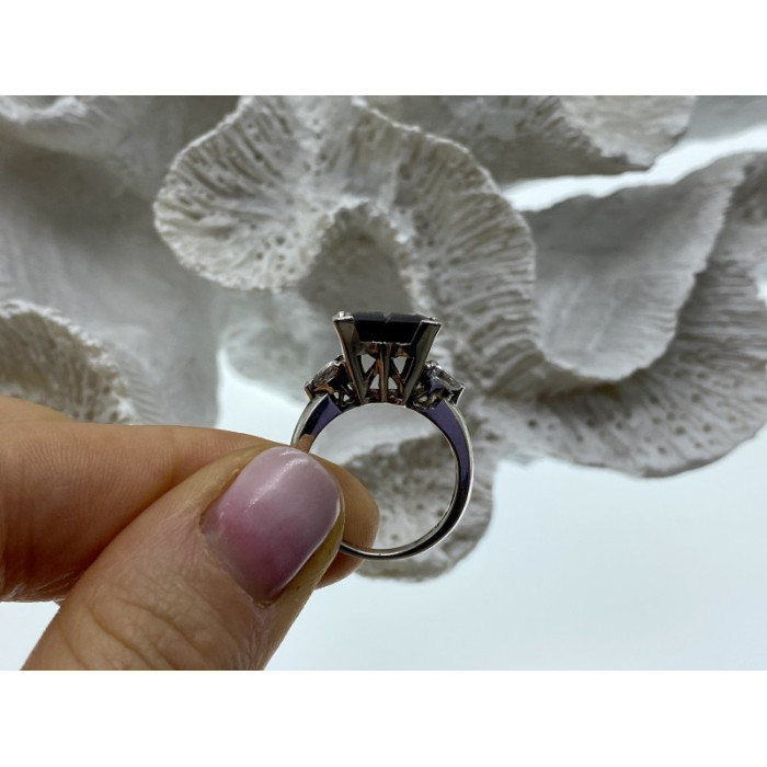 925 STERLING SILVER SPESSARTINE & GOSHENITE RING SIZE 6.5