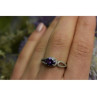925 Sterling Silver Amethyst & CZ Ring Size 8
