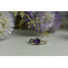 925 Sterling Silver Amethyst & CZ Ring Size 8