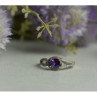 925 Sterling Silver Amethyst & CZ Ring Size 8