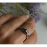 925 Sterling Silver Amethyst & CZ Ring Size 8