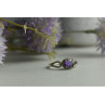 925 Sterling Silver Amethyst & CZ Ring Size 8