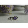 925 Sterling Silver Amethyst & CZ Ring Size 8