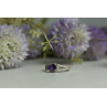 925 Sterling Silver Amethyst & CZ Ring Size 8