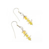925 Sterling Silver Yellow Agate & Mother Of Pearl Earrings