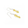 925 Sterling Silver Yellow Agate & Mother Of Pearl Earrings