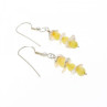 925 Sterling Silver Yellow Agate & Mother Of Pearl Earrings