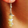 925 Sterling Silver Yellow Agate & Mother Of Pearl Earrings
