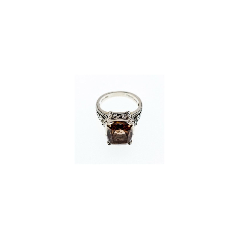 925 Sterling Silver Brown Smoky Quartz Ring Size 6.5
