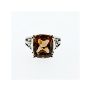 925 Sterling Silver Brown Smoky Quartz Ring Size 6.5