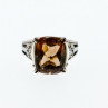 925 Sterling Silver Brown Smoky Quartz Ring Size 6.5