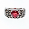 925 Sterling Silver Ruby & Hessonite 
