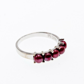 925 Sterling Silver Cherry Pearls Ring Size 7