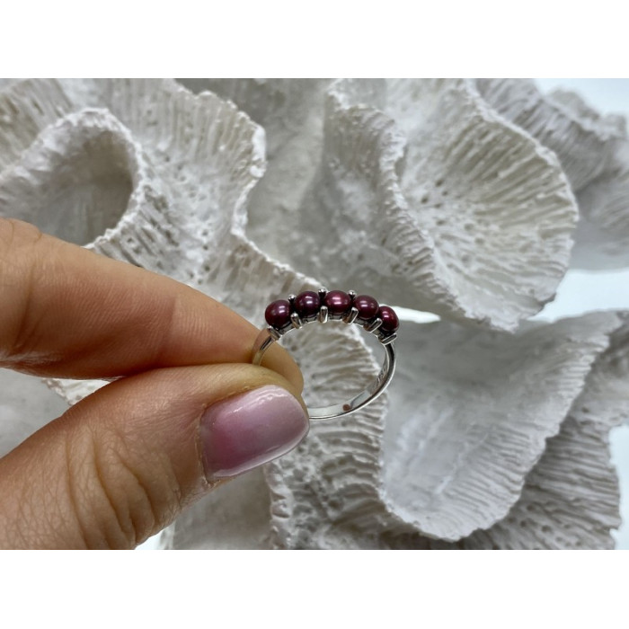 925 STERLING SILVER CHERRY PEARLS RING SIZE 7