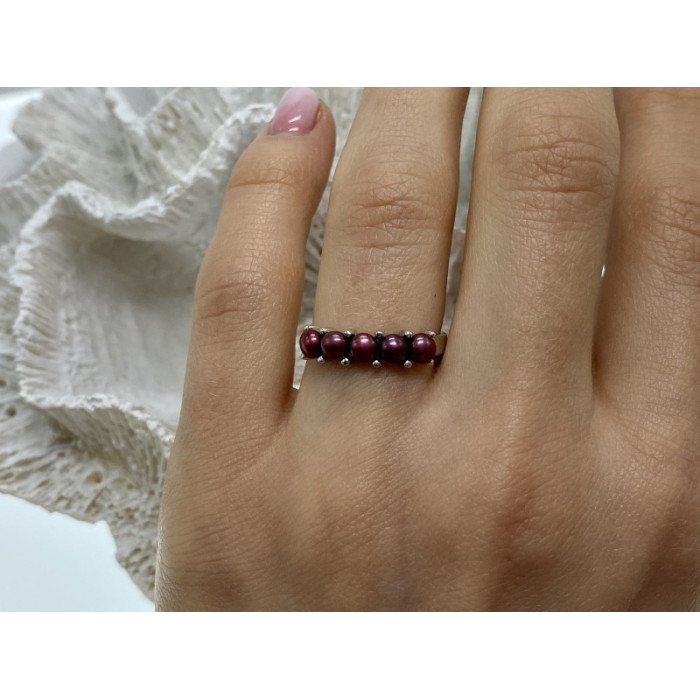 925 STERLING SILVER CHERRY PEARLS RING SIZE 7