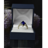 925 Sterling Silver Blue Tourmaline Ring Size 6.5