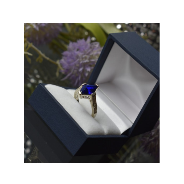 925 Sterling Silver Blue Tourmaline Ring Size 6.5