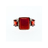 925 STERLING SILVER AGATE & GARNET RING SIZE 9.5