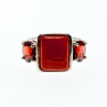 925 Sterling Silver Agate & Garnet Ring Size 9.5