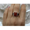 925 STERLING SILVER AGATE & GARNET RING SIZE 9.5